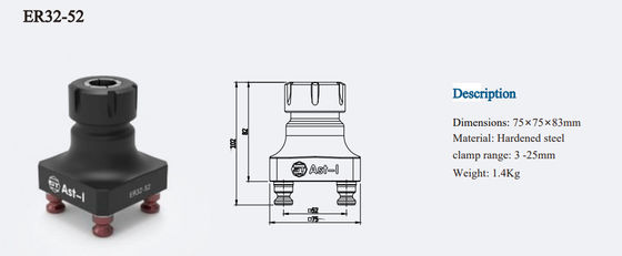 ER50-52 ER Collet Chuck Serrated Jaws With 4 Hole Zero Point Quick Change